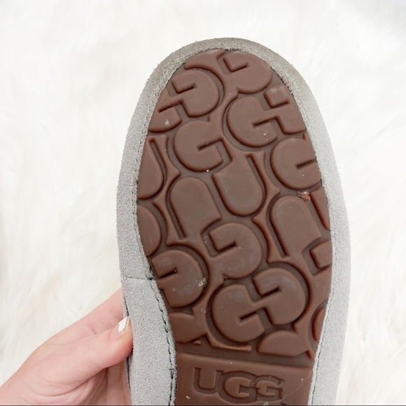 UGG Ansley Gray Suede Fur Slippers - Picture 7 of 7